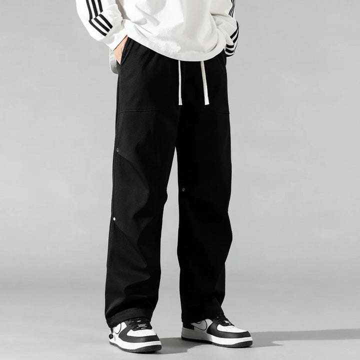 Men's Polyester Wide Leg Cargo Pants | Trendy Loose Streetwear Fit 3