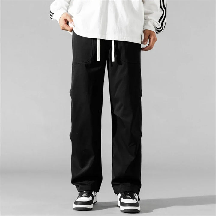 Men's Polyester Wide Leg Cargo Pants | Trendy Loose Streetwear Fit 4
