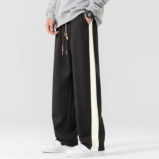 Men's Polyester Wide Leg Trousers | Relaxed Oversized Streetwear Fit 0