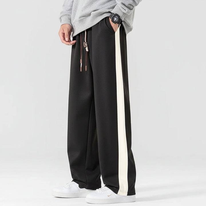 Men's Polyester Wide Leg Trousers | Relaxed Oversized Streetwear Fit 0