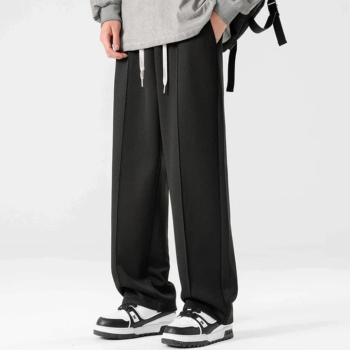 Men's Polyester Wide Leg Trousers | Relaxed Oversized Streetwear Fit 7