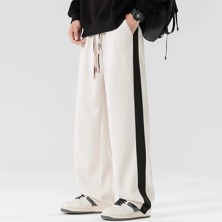 Men's Polyester Wide Leg Trousers | Relaxed Oversized Streetwear Fit 8