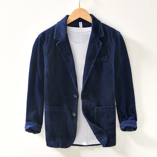 Men's corduroy blazer jacket with relaxed smart-casual fit