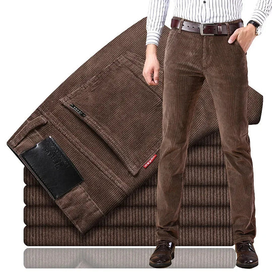 Men's premium corduroy trousers with tailored texture