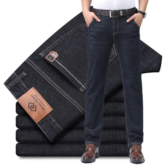 Men's premium cotton denim jeans with structured comfort
