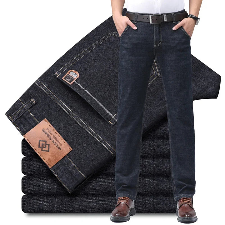 Men's premium cotton denim jeans with structured comfort