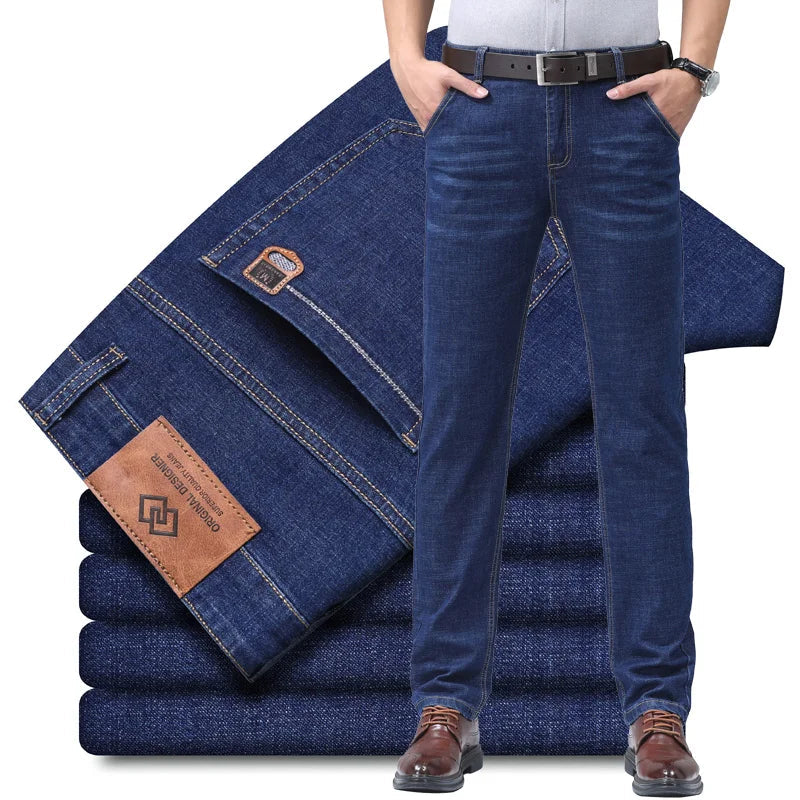 Men's Premium Cotton Denim Jeans | Timeless Structured Comfort Fit 1
