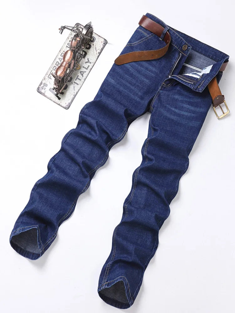 Men's Premium Cotton Denim Jeans | Timeless Structured Comfort Fit 4