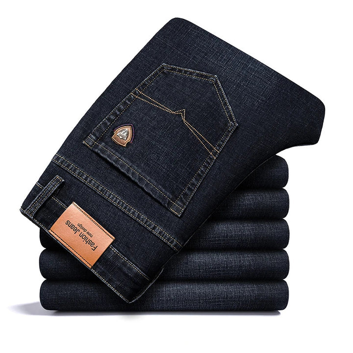 Men's Premium Cotton Stretch Denim Jeans | Classic Structured Fit Casual Pants