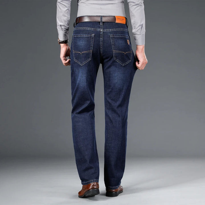 Men's Premium Cotton Stretch Denim Jeans | Classic Structured Fit Casual Pants