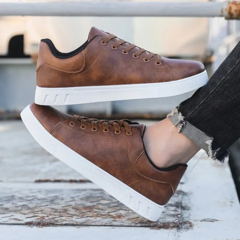Men's Premium Leather Low-Top Sneakers | Sleek All-Day Comfort Design 2