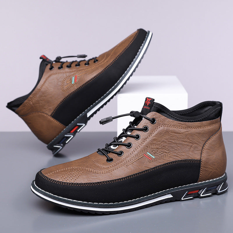 Men's Premium Leather Mid-Top Sneakers | Refined Everyday Comfort 0