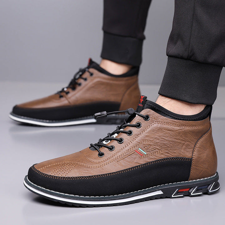 Men's Premium Leather Mid-Top Sneakers | Refined Everyday Comfort 1
