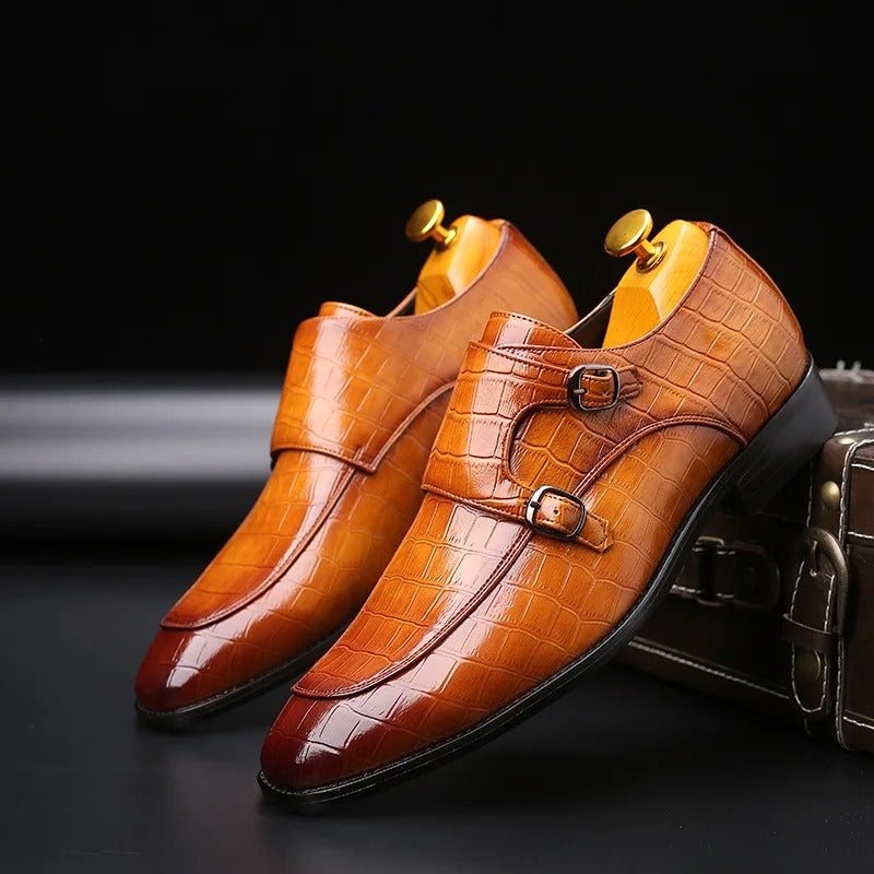Men's Premium Leather Monk Strap Dress Shoes | All-Day Comfort Fit 0