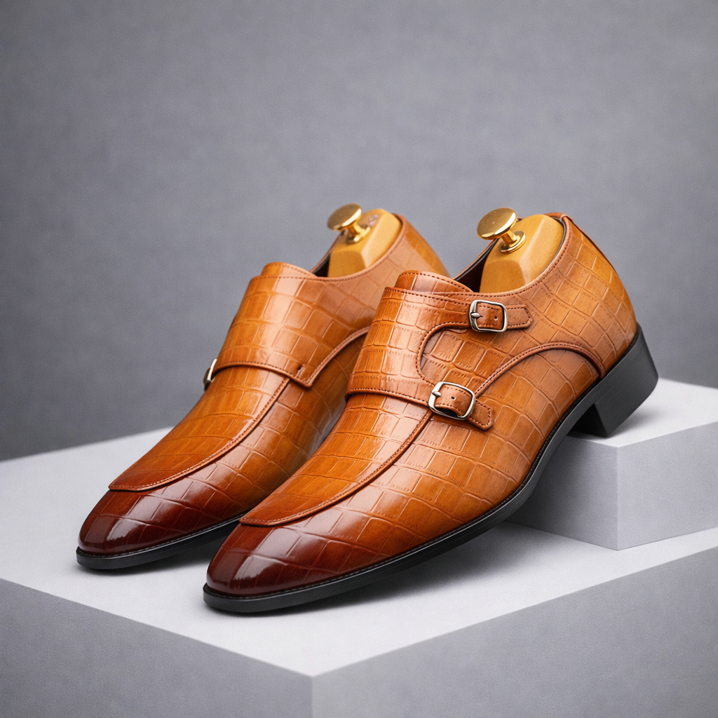 Men's Premium Leather Monk Strap Dress Shoes | All-Day Comfort Fit 1