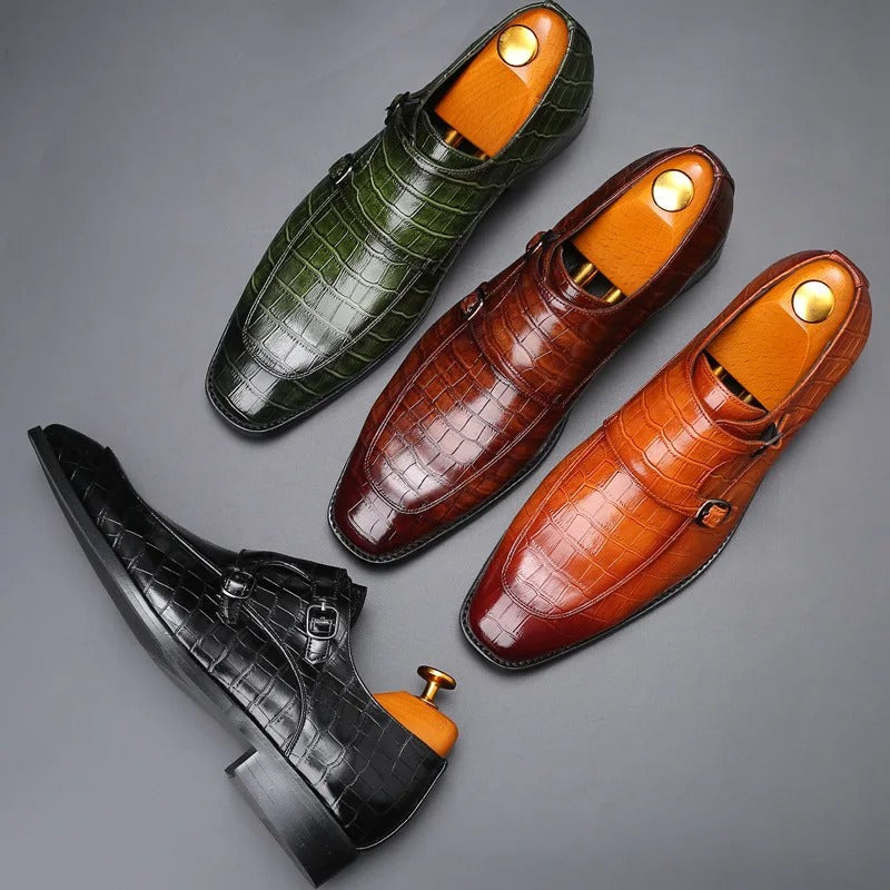 Men's Premium Leather Monk Strap Dress Shoes | All-Day Comfort Fit 8