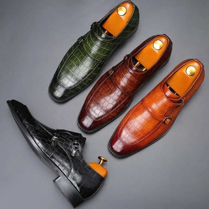 Men's Premium Leather Monk Strap Dress Shoes | All-Day Comfort Fit 8