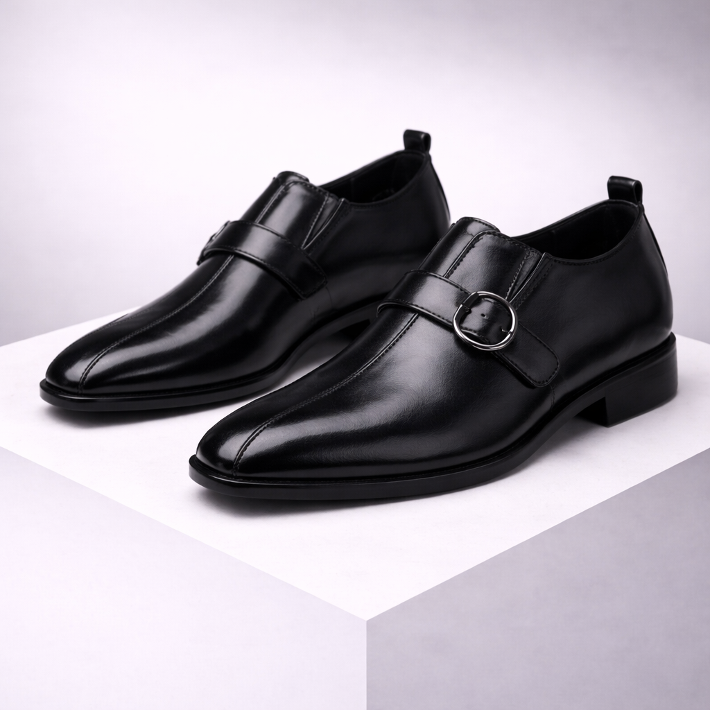 Men's Premium Leather Monk Strap Shoes | Refined All-Day Comfort Fit 1