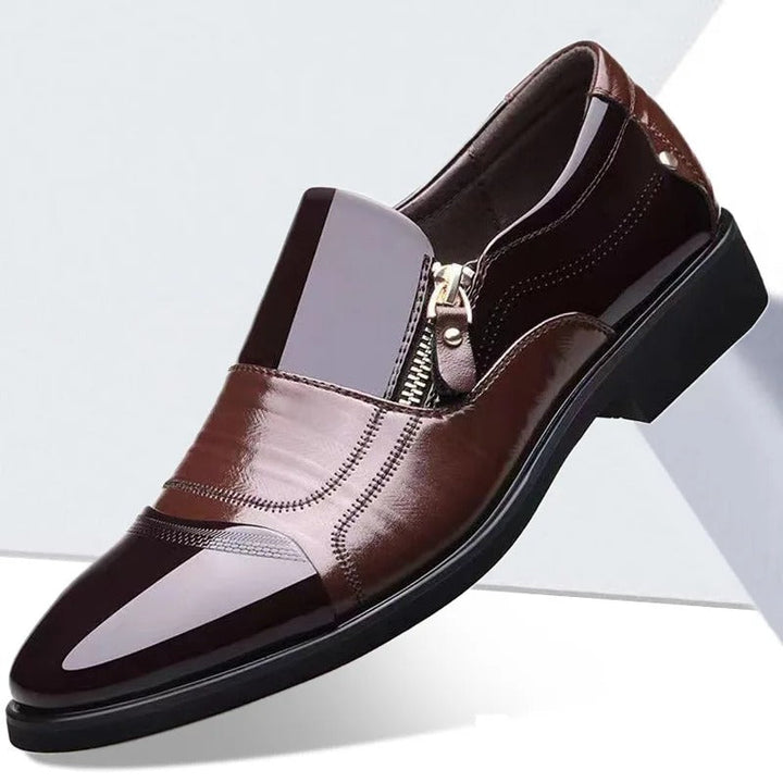 Men's Premium Leather Side-Zip Shoes | All-Day Comfort Fit 0
