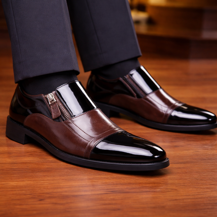 Men's Premium Leather Side-Zip Shoes | All-Day Comfort Fit 1
