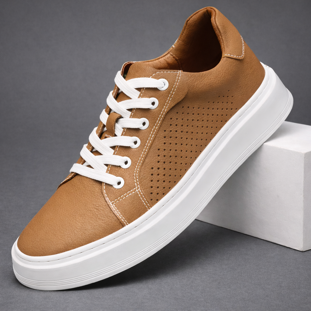 Men's Premium Leather Sneakers | All-Day Comfort Fit 0