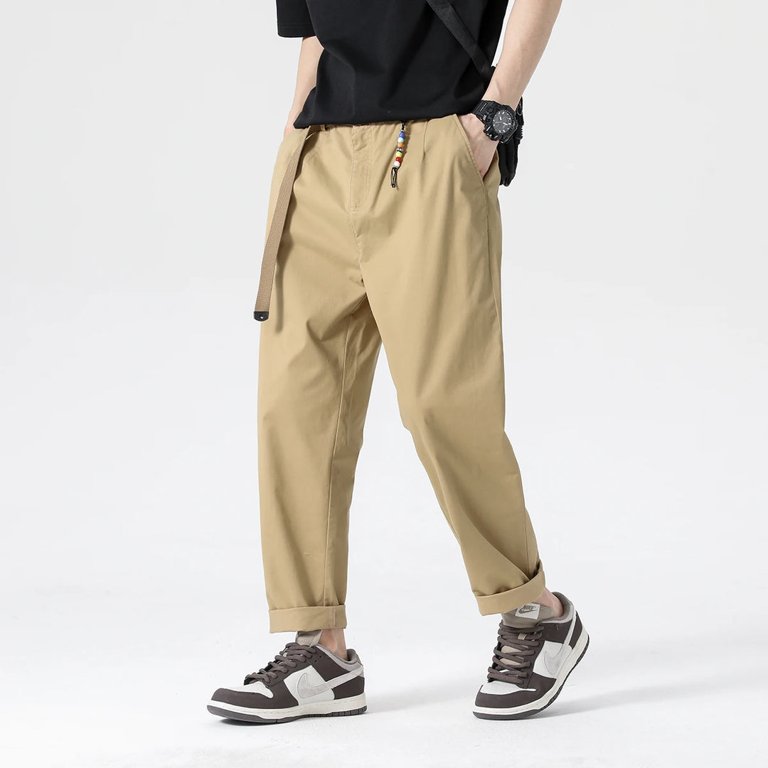 Men's Pure Cotton Chino Pants | Lightweight Breathable Casual Essential 1