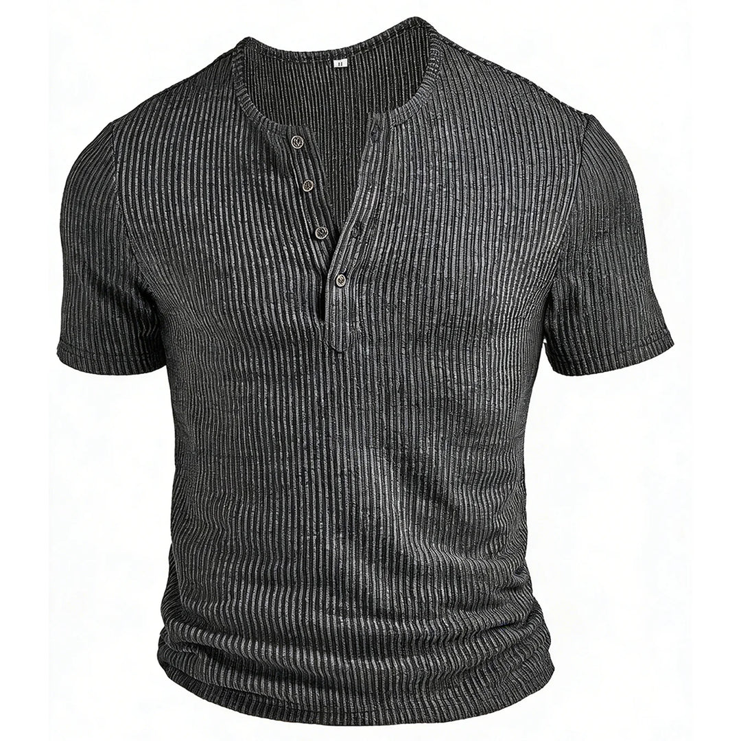 Men's Ribbed Cotton Henley Shirt | Slim Fit Casual Summer Essential | Modern Street Fit 2
