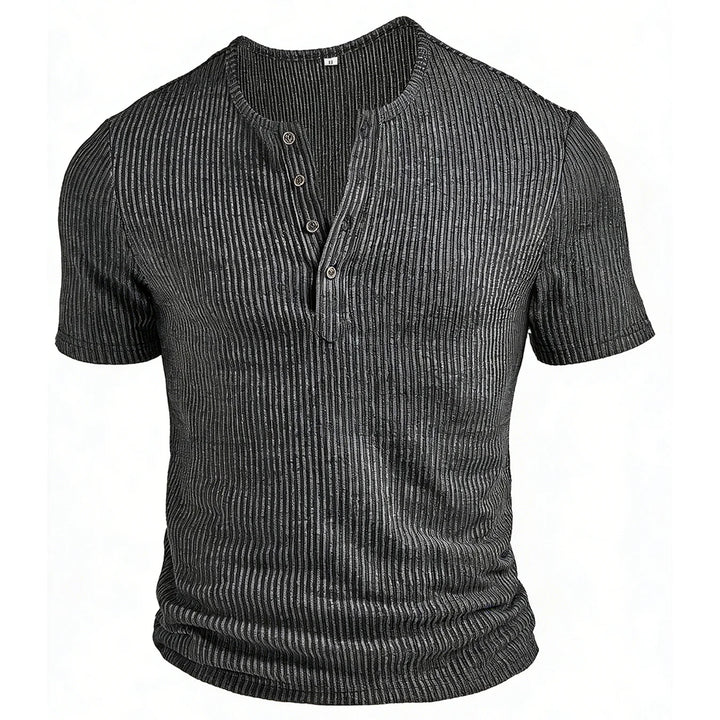 Men's Ribbed Cotton Henley Shirt | Slim Fit Casual Summer Essential | Modern Street Fit 2