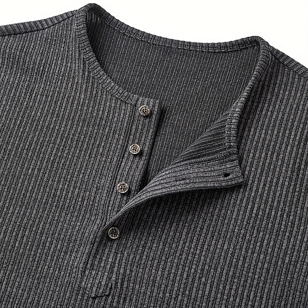 Men's Ribbed Cotton Henley Shirt | Slim Fit Casual Summer Essential | Modern Street Fit 5