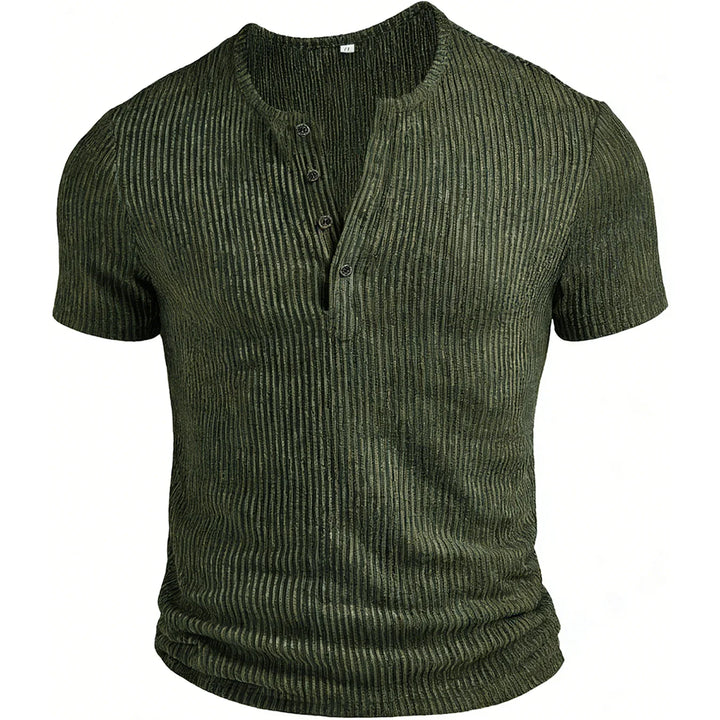 Men's Ribbed Cotton Henley Shirt | Slim Fit Casual Summer Essential | Modern Street Fit 6