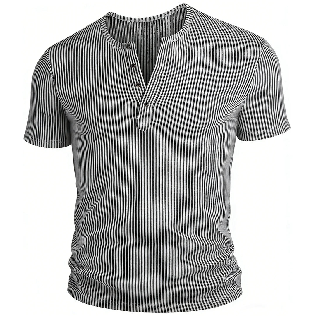 Men's Ribbed Cotton Henley Shirt | Slim Fit Casual Summer Essential | Modern Street Fit 7