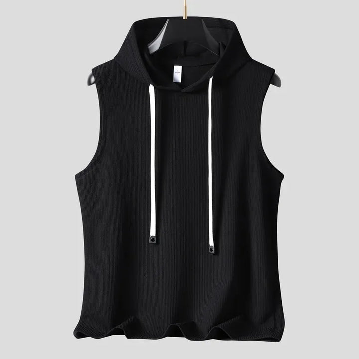 Men's Ribbed Hooded Sleeveless Vest | Lightweight Breathable Comfort Design 2