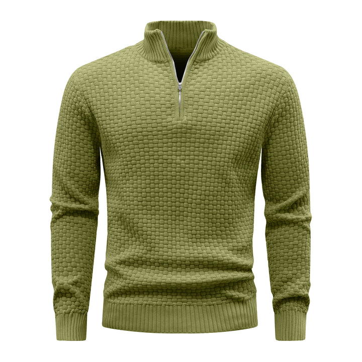 Men's Ribbed Knit Quarter-Zip Sweater | Soft Touch Comfort for Casual Wear