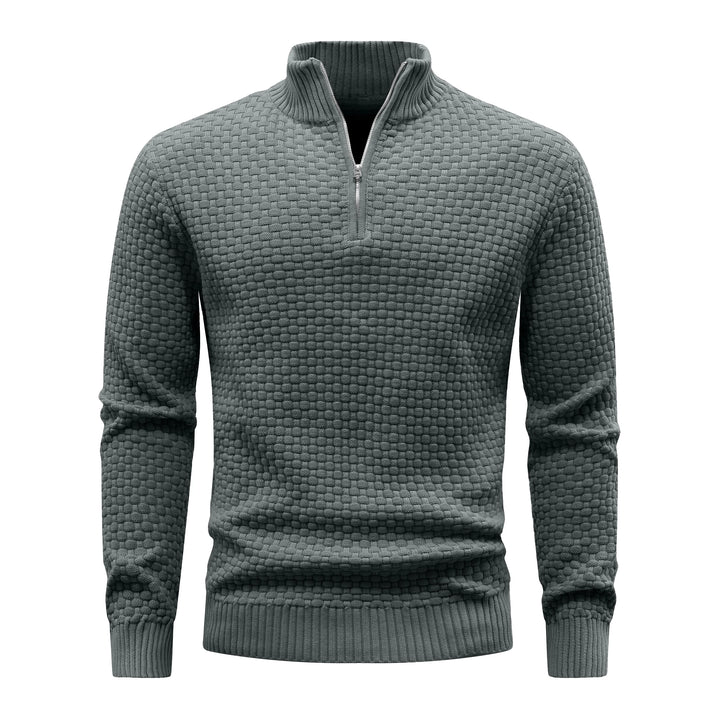 Men's Ribbed Knit Quarter-Zip Sweater | Soft Touch Comfort for Casual Wear