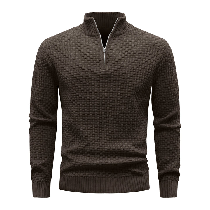 Men's Ribbed Knit Quarter-Zip Sweater | Soft Touch Comfort for Casual Wear