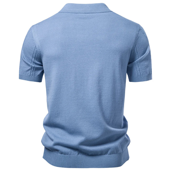 Men's Silk Stripe Polo Shirt | Breathable Casual Summer Top