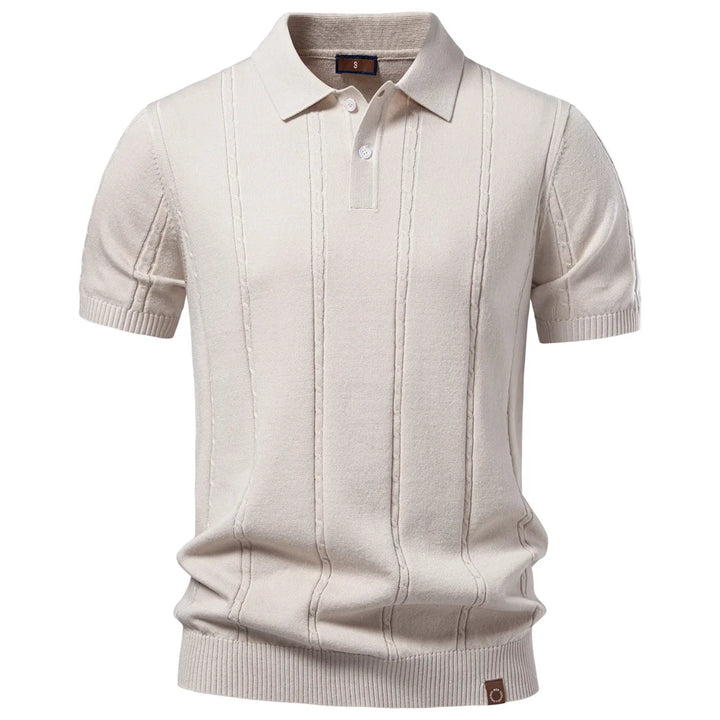 Men's Silk Stripe Polo Shirt | Breathable Casual Summer Top