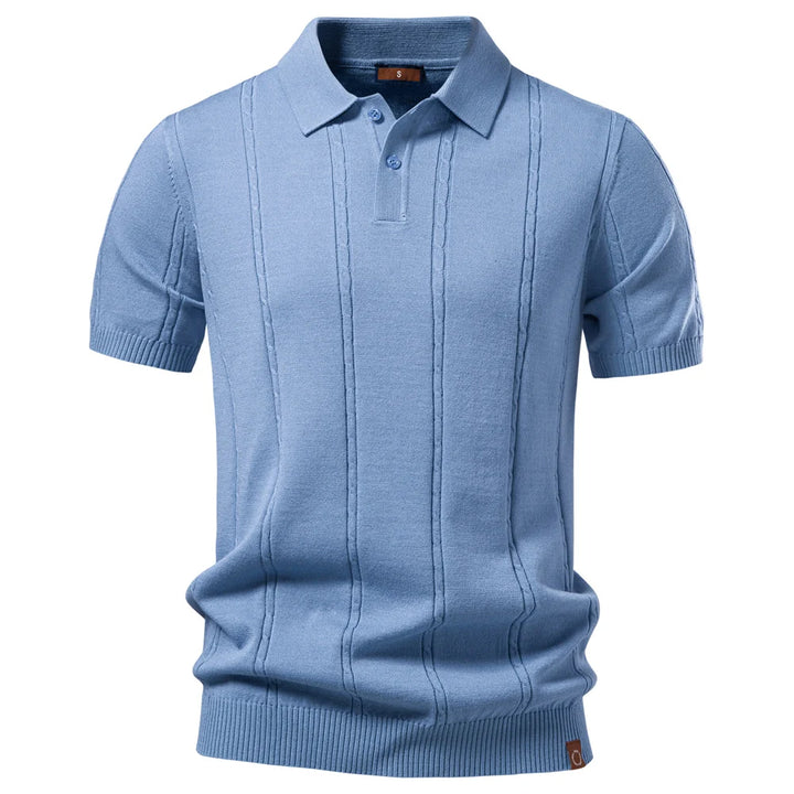 Men's Silk Stripe Polo Shirt | Breathable Casual Summer Top
