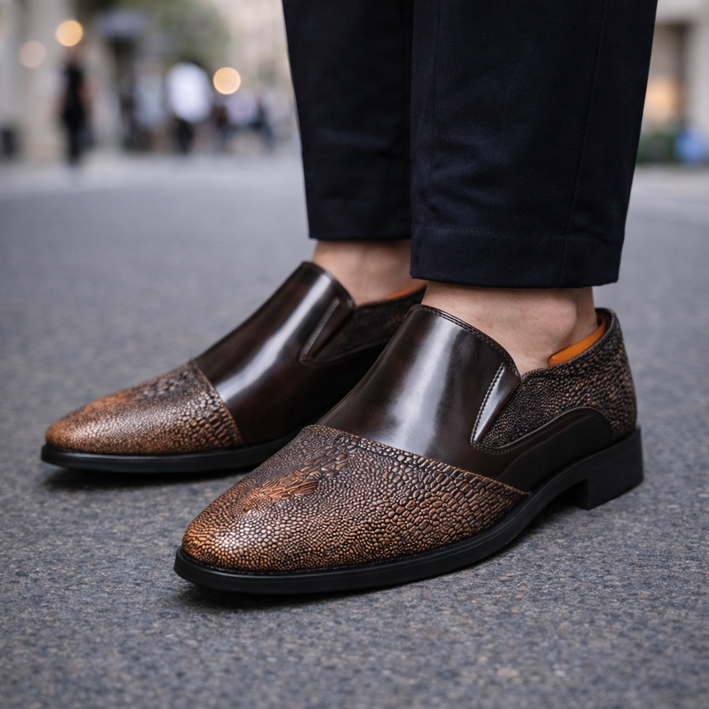 Men's Smooth Leather Slip-On Sneakers | Modern Everyday Comfort 1