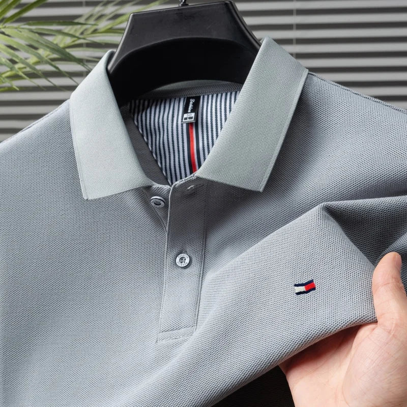 Men's Soft Cotton Long Sleeve Polo Shirt | Refined Breathable Everyday Essential 5