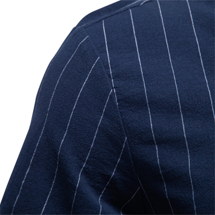 Men's Soft Cotton Stripe Short Sleeve Shirt | Casual Summer Top with Button Pocket