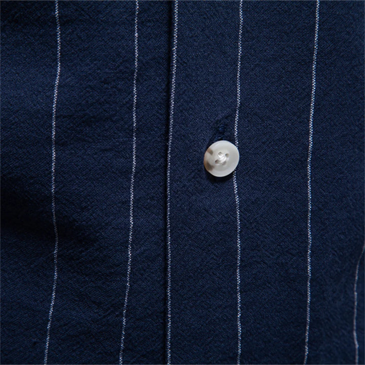 Men's Soft Cotton Stripe Short Sleeve Shirt | Casual Summer Top with Button Pocket