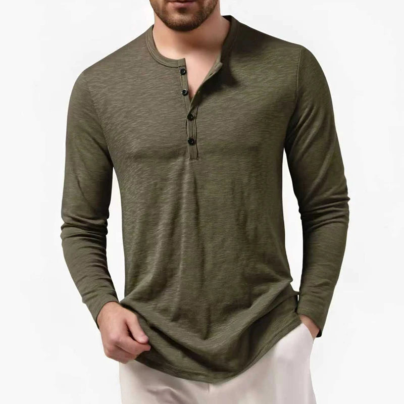 Men's Soft Fabric Long Sleeve T-Shirt | Casual Autumn Comfort Fit 1