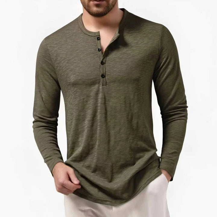 Men's Soft Fabric Long Sleeve T-Shirt | Casual Autumn Comfort Fit 1