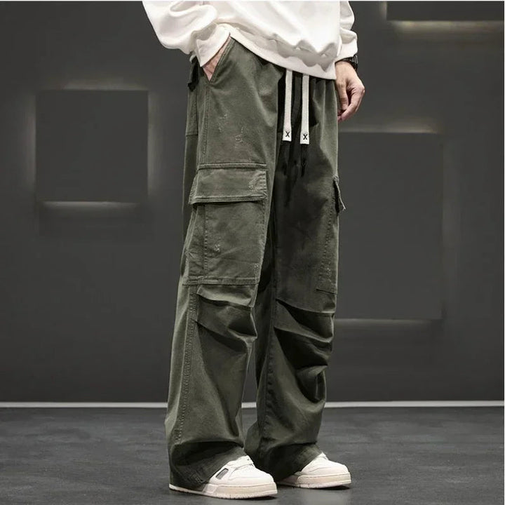 Men's Soft Fabric Wide-Leg Cargo Pants | Effortless Relaxed Street Style 1