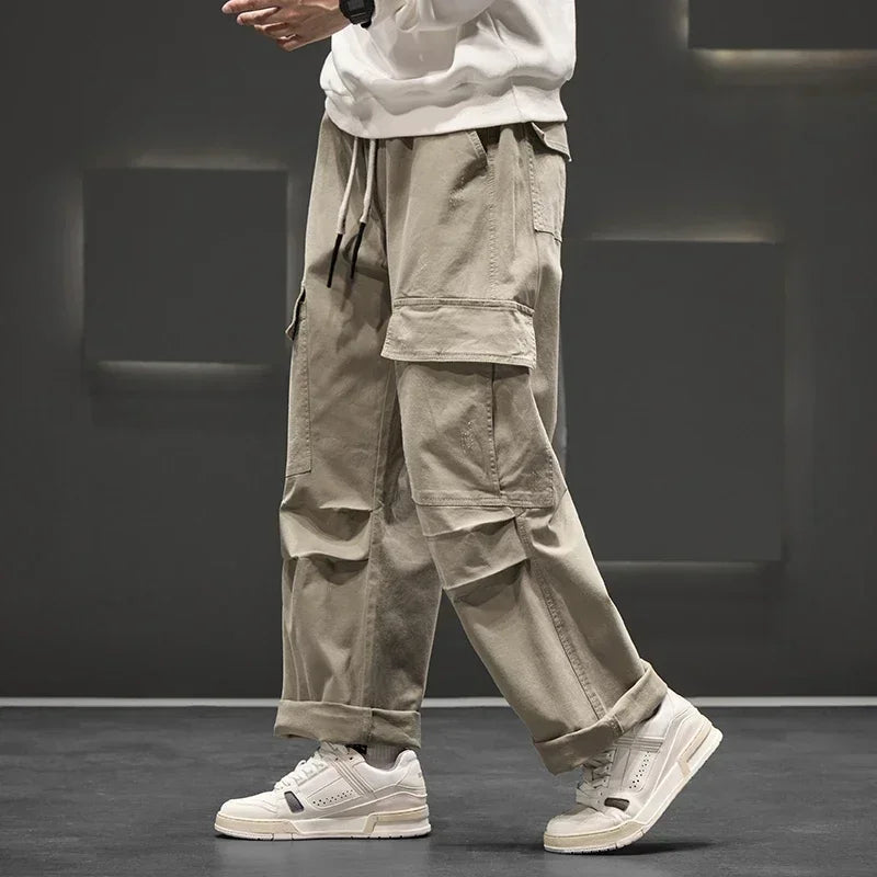 Men's Soft Fabric Wide-Leg Cargo Pants | Effortless Relaxed Street Style 2