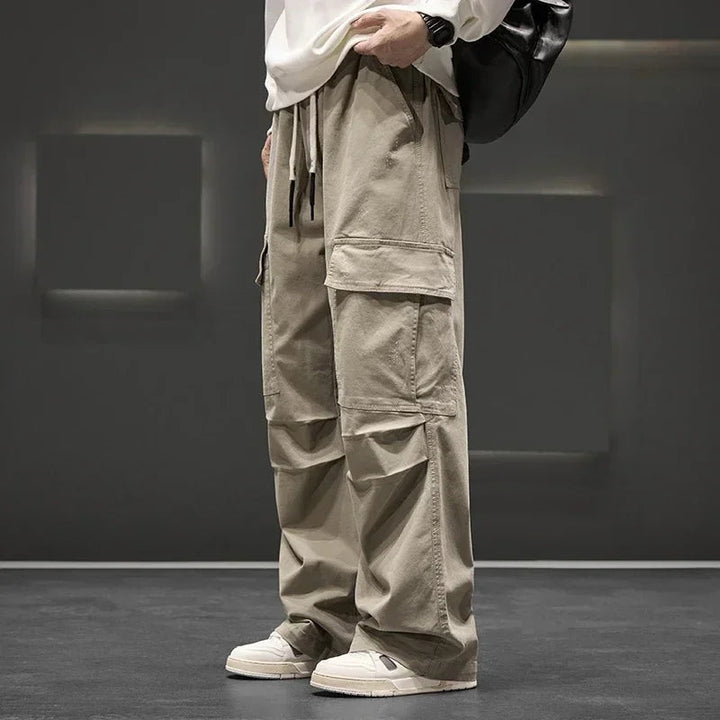 Men's Soft Fabric Wide-Leg Cargo Pants | Effortless Relaxed Street Style 3