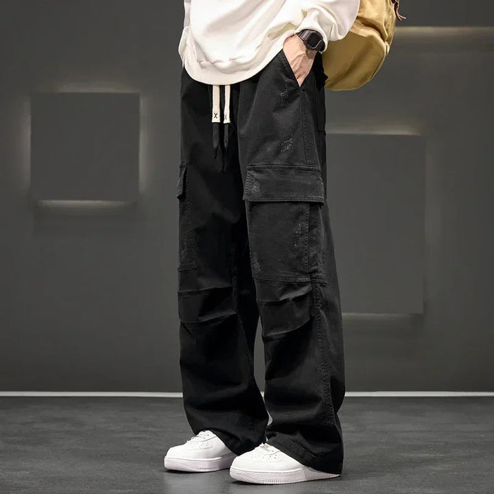 Men's Soft Fabric Wide-Leg Cargo Pants | Effortless Relaxed Street Style 4