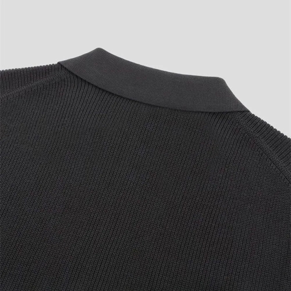 Men's Soft Knit Polo Shirt | Modern Zip-Up Casual Top | Tailored Fit Stylish Attire