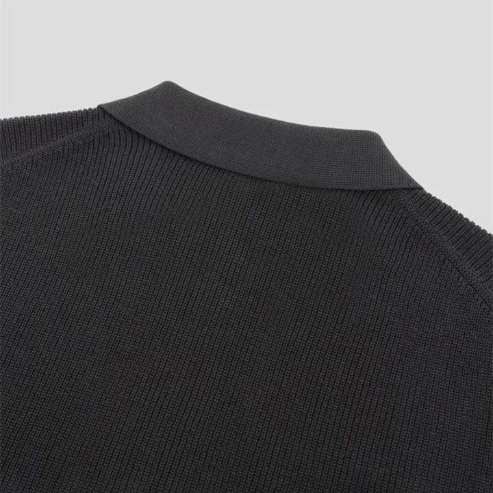 Men's Soft Knit Polo Shirt | Modern Zip-Up Casual Top | Tailored Fit Stylish Attire